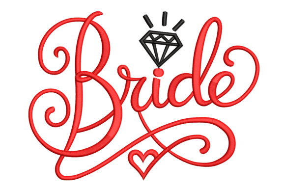 Bride Script with Diamond Embroidery Design