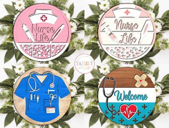 Celebrate Healthcare Heroes with the Nurse Life Door Hanger Cut File SVG
