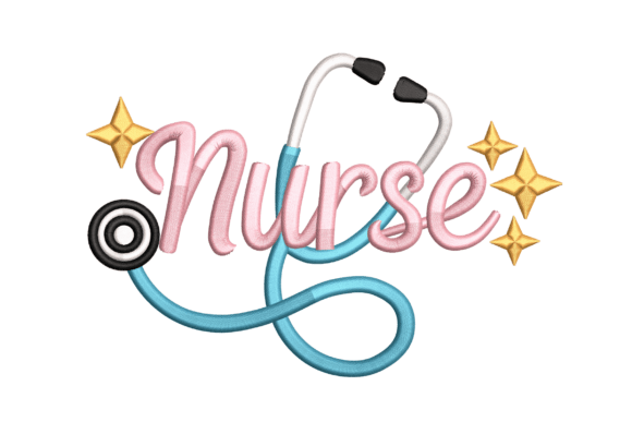 Revitalize Your Wardrobe and Home Textiles with the Nurse Script with Stethoscope Embroidery Design